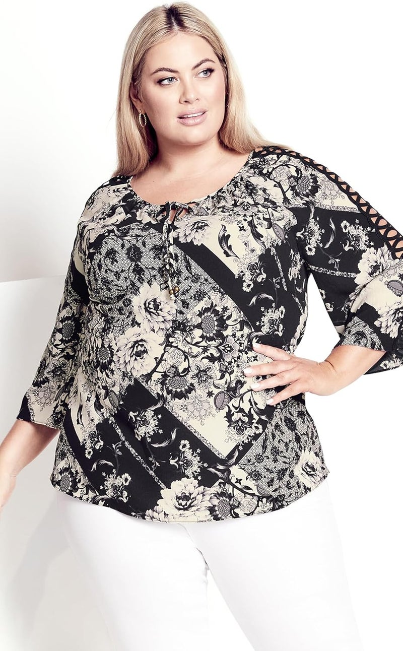 Avenue Women's Plus Size Top-Emeline Print - Image 5